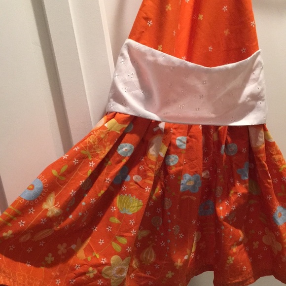 Vintage Other - Darling vintage orange floral eyelet lace apron​